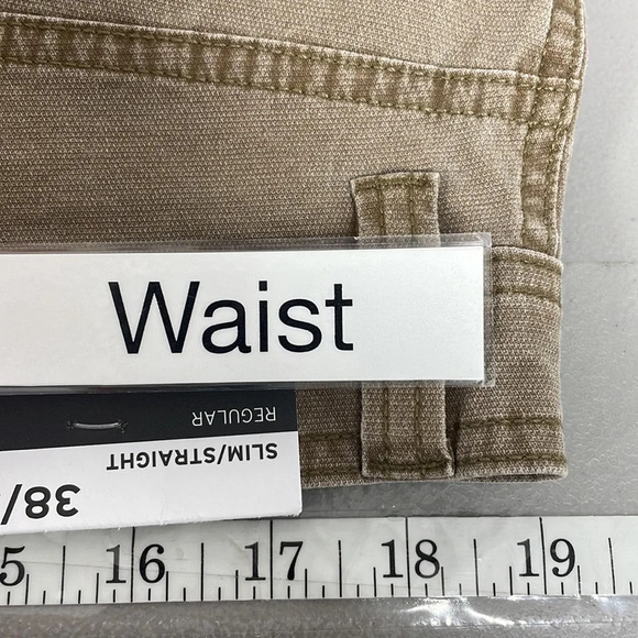 Eddie Bauer Jeans NWT Khaki Flex Diamond Dobby Slim Straight Size 38x34 - Picture 9 of 11